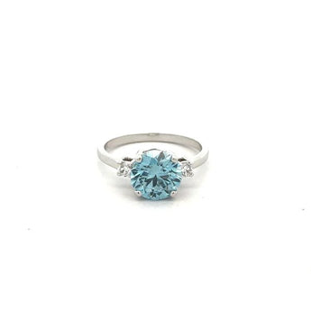 2.01 Carat Blue Diamond Ring with Side Stones