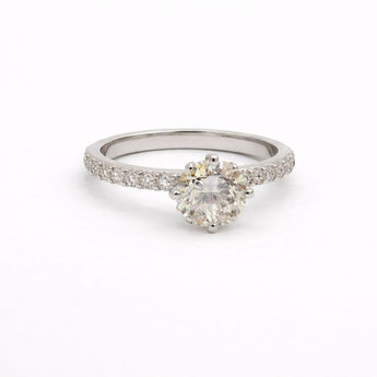 1.73 Carat Brilliant Round Diamond Ring - Solid 14KT White Gold
