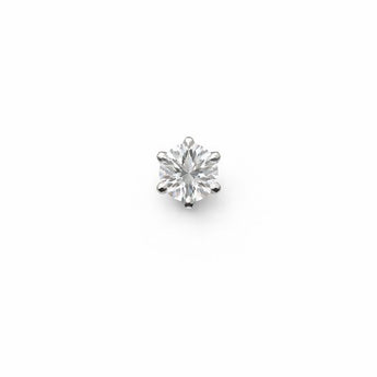 Classic 14KT White Gold Solitaire Diamond Stud Earring (Single)