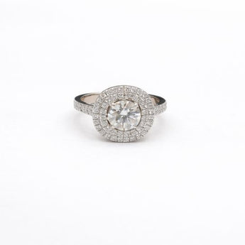 1.97 Carat Diamond Halo Engagement Ring in Rose Gold