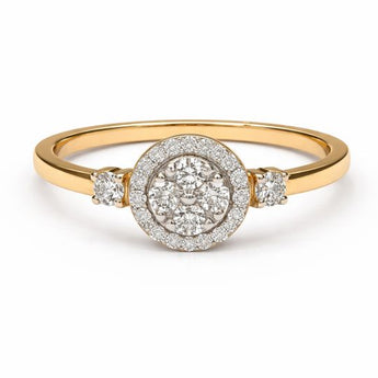 Brilliant Diamond Cluster Solitaire with Side Accents