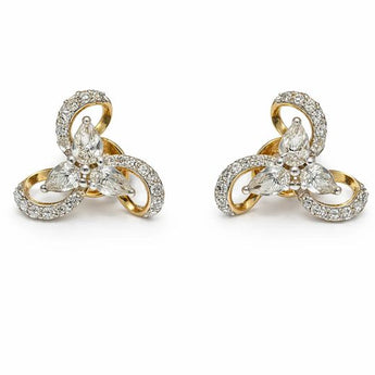 Pear Diamond  Floral Cluster Earrings