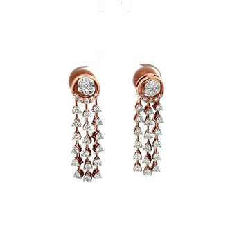 Vertical Shimmer Dimaond Dangle Earrings