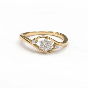 Diamond Flower Cluster Ring in 14KT Yellow Gold