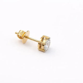 0.55 Carat Round Diamond Solitaire Single Stud Earring in Gold