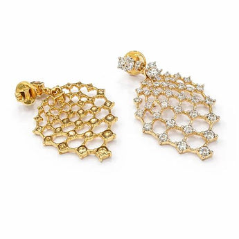 Filigree Gold Diamond Drop Earrings