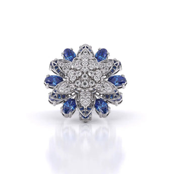Buy Majestic Sapphire Diamond Cocktail Ring at Ivana Jewels Best lab grown diamond jewellery brand