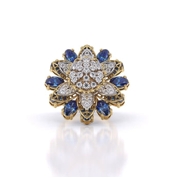 Buy Majestic Sapphire Diamond Cocktail Ring at Ivana Jewels Best lab grown diamond jewellery brand