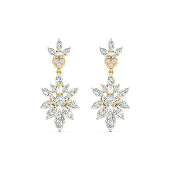 Marquise Diamond Cluster Floral Drop Earrings Ivana Jewels Best lab grown diamond jewellery brand