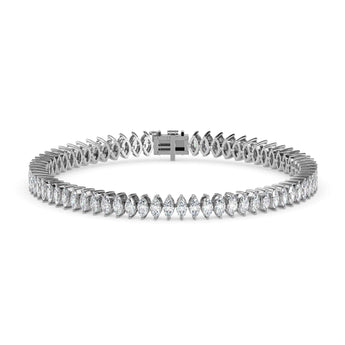Buy Marquise Shape Diamond Chain Bracelet | Ivana Jewels Best lab grown diamond jewellery brand