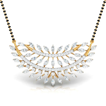 Buy Foliage Marquise Diamond Mangalsutra Online | Ivana Jewels Best lab grown diamond jewellery brand