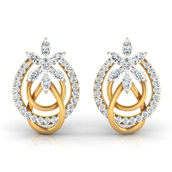 Buy Marquise & Round Diamond Hoop Earring from Ivana Jewels Best lab grown diamond jewellery brand