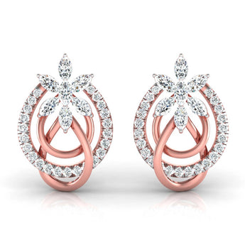 Buy Marquise & Round Diamond Hoop Earring from Ivana Jewels Best lab grown diamond jewellery brand