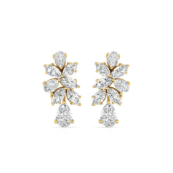 Buy Marquise and Pear Diamond Cluster Earrings Ivana Jewels Best lab grown diamond jewellery brand