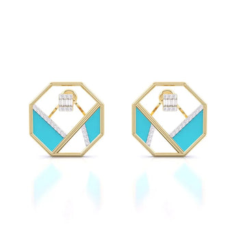 Buy Matrix Octagon Diamond Stud Earring from Ivana Jewels Best lab grown diamond jewellery brand