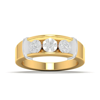 Buy Three-Stone Diamond Ring for Men from Ivana Jewels Best lab grown diamond jewellery brand