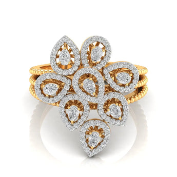 Buy Mesmerizing Petal Diamond Cocktail Ring at Ivana Jewels Best lab grown diamond jewellery brand