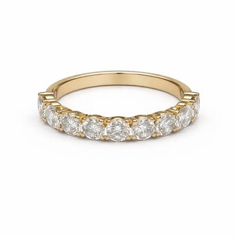 1.92 Carat Diamond Half Eternity Band Ring in Polished Yellow Gold