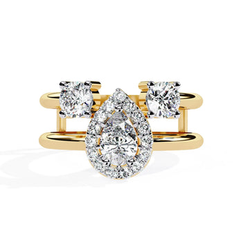 Buy Pear and Round Stone Casual Diamond Ring at Ivana Jewels Best lab grown diamond jewellery brand