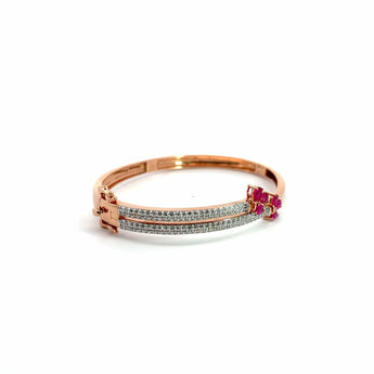 Buy Pink Stone Flower Diamond Bracelet Online from Ivana Jewels Best lab grown diamond jewellery brand