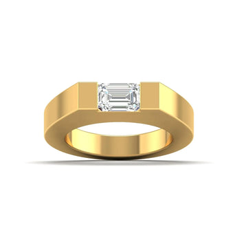 Buy Modern Gold Diamond Ring for Men from Ivana Jewels Best lab grown diamond jewellery brand