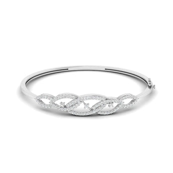 Buy 1 Carat Designer Gold Diamond Bangle Online from Ivana Jewels Best lab grown diamond jewellery brand