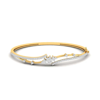 Buy 1 Carat Moonlit Petals Diamond Bangle Online from Ivana Jewels Best lab grown diamond jewellery brand