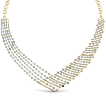 Buy Multi Layered Gold Diamond Necklace Online from Ivana Jewels Best lab grown diamond jewellery brand