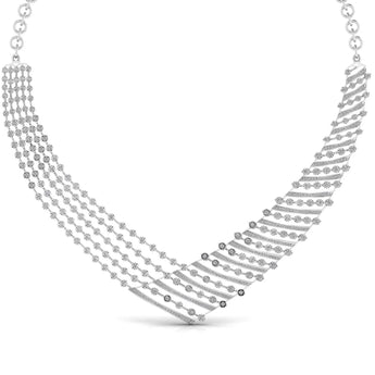 Buy Multi Layered Gold Diamond Necklace Online from Ivana Jewels Best lab grown diamond jewellery brand