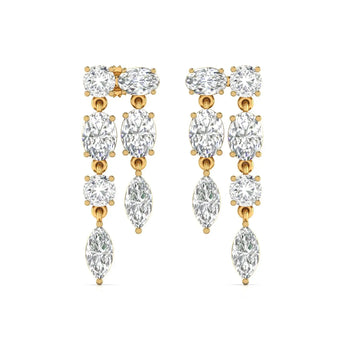 Multi-Shape Diamond Drop Earrings Best lab grown diamond jewellery brand