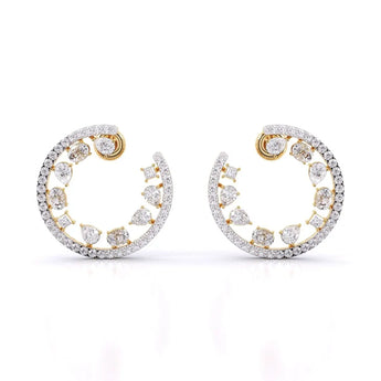 Buy Multi Shape Diamond Hoop Earring from Ivana Jewels Best lab grown diamond jewellery brand