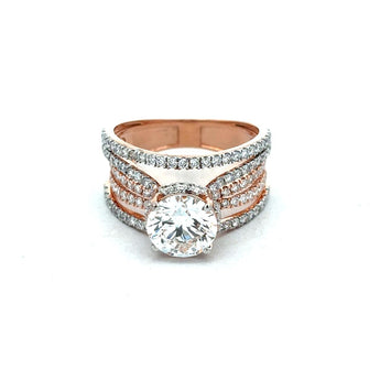 2.8 Carat Diamond Ring with Multi-Row Pavé Band Design