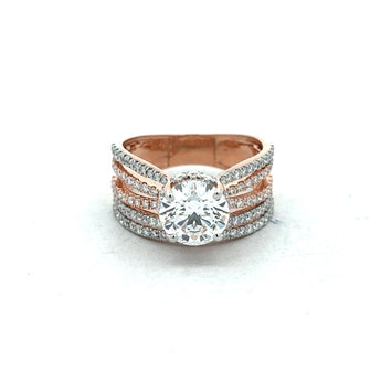 2.8 Carat Diamond Ring with Multi-Row Pavé Band Design