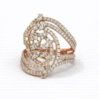 Luxury Pavé 1.45 Ct Lab-Grown Diamond Gold Ring