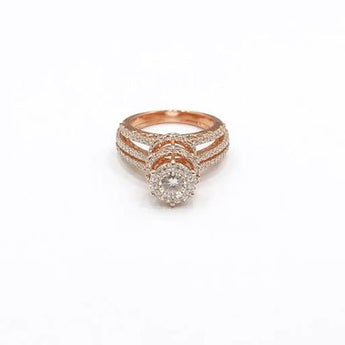 2 Carat Round Diamond Ring with Elegant Pave-Set Split Shoulders