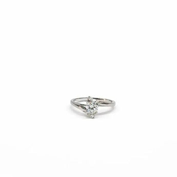 Minimalist Solitaire Diamond Engagement Ring 