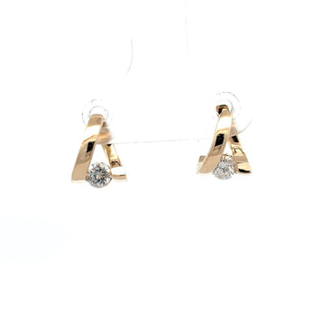 Minimalist Round Diamond Drop Earrings 