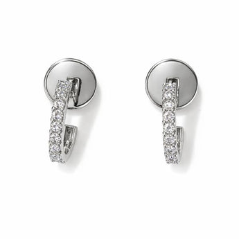 Classic White Gold Diamond J-Hoop Earrings 