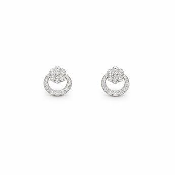 Sparkling Crystal Cluster Open Circle Studs