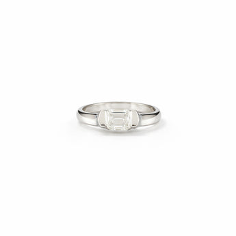 1 Carat Emerald Cut Diamond Solitaire Engagement Ring in White Gold