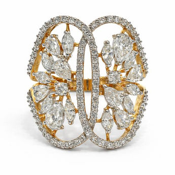 Elegant 2.28 Carat Diamond Marquise Cluster Statement Jewelry