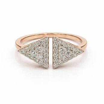 Luxury Rose Gold Open Band with Triangular Diamond Accents