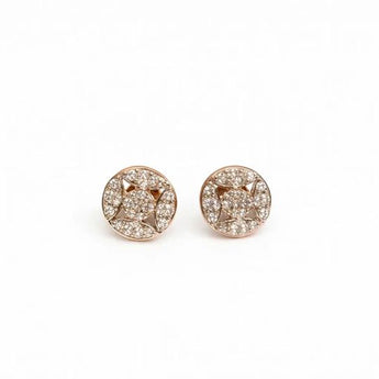 Round Diamond Cluster Stud Earrings for Women