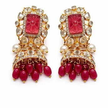 Elegant Diamond Style Polki Jhumka Earrings