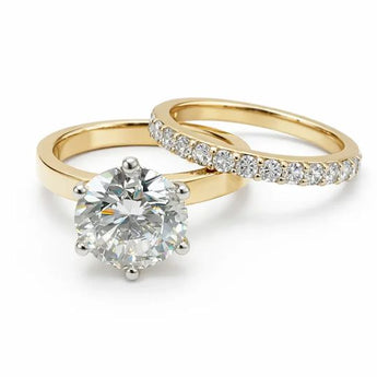 3.2 Carat Diamond Yellow Gold Solitaire Engagement Ring