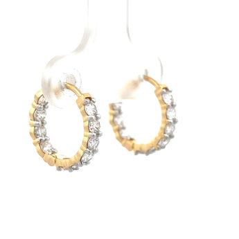 Round Diamond Huggie Hoop Earrings