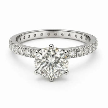 Premium 2 Carat Diamond Ring with Full Eternity Style Band