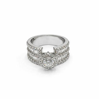 2 Carat Diamond Statement Ring featuring Baguette Channels