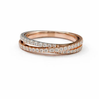 Two Tone Rose Gold  Eternity Band Ring for Women