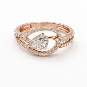 1.16 Carat Diamond Teardrop Ring - Solid 14KT Rose Gold
